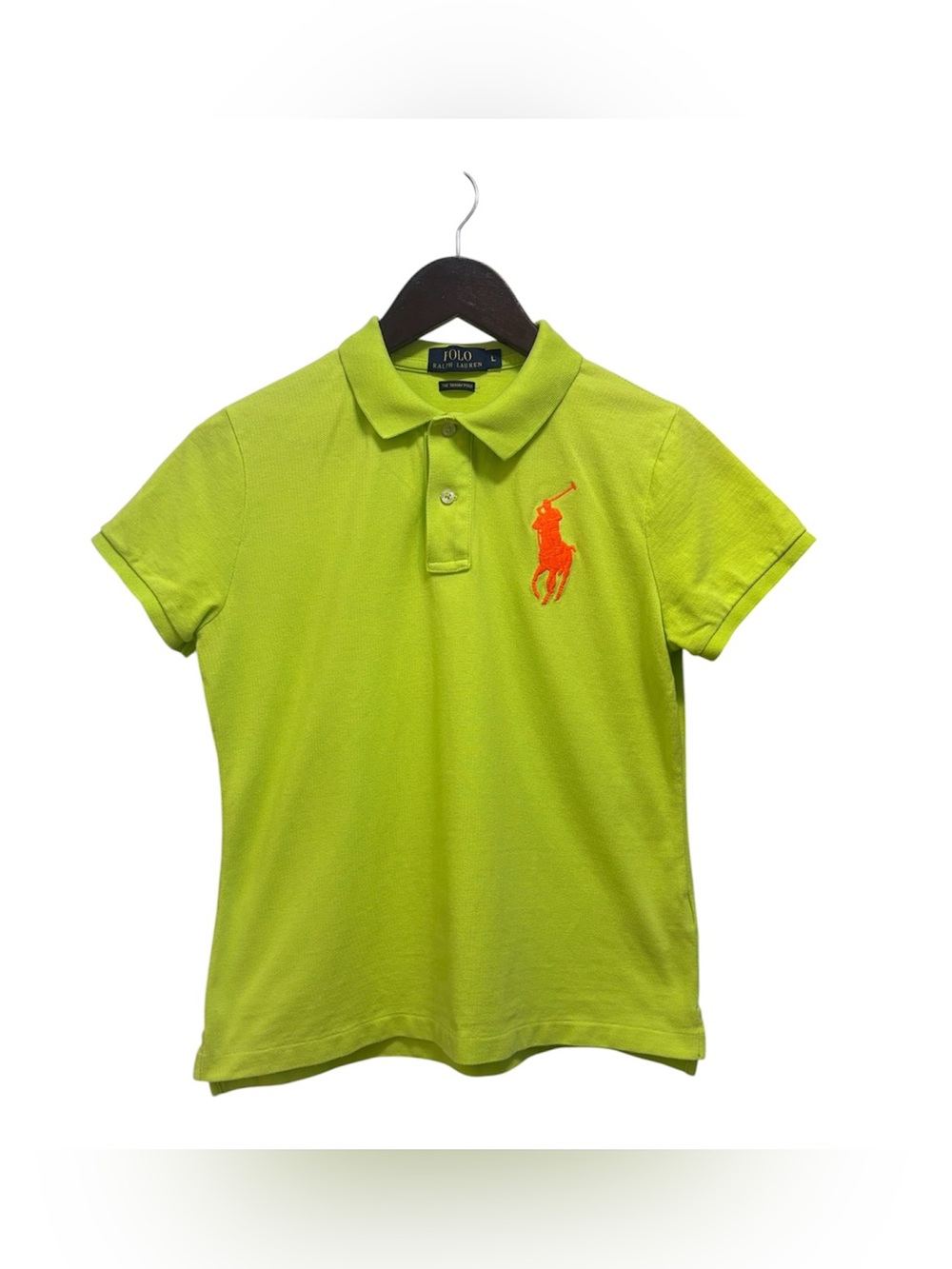 Polo by Ralph Lauren Skinny Fit Neon Lime Green Short-Sleeve Polo Women’s L